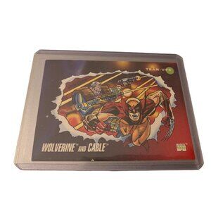 MARVEL SUPER HEROES 1992 IMPEL TRADING CARD # 77 WOLVERINE & CABLE